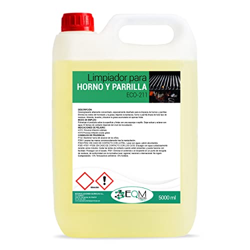 EQM SOLUCIONES QUIMICAS | ECO-211 | 5 L | Limpiador para Barbacoas, Parrillas y Hornos | Elimina la Grasa y Otros restos de Comida sin Apenas Esfuerzo