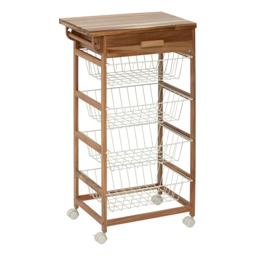 5five - aparador de acacia 50x34.5x88.8cm 4 niveles