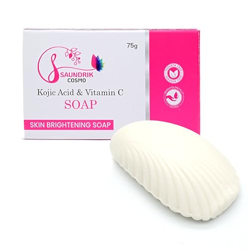 Image of Kojic Acid & Vitamin C Soap with Vitamin C & Glycerine | Hydrates & Nourishes Skin | Brightens & Evens Skin Tone | Gentle Formula for Daily Use | For Face & Body