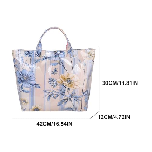 Image of PVC Tote Bag for Women Waterproof Plastic Jelly Tote Letter Print Hobo Handbag for Travel, Gift