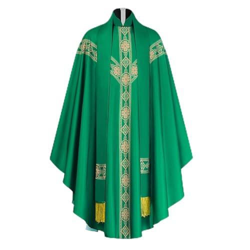 Casulla con estola bordada y cruces para sacerdotes en misa católica