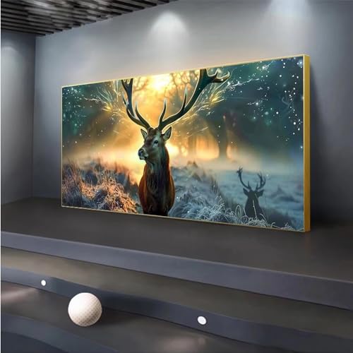 Diamond painting 5d complet cerf grand format pour décoration salon
