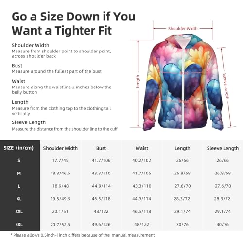 UPF 50+ Sun Protection Hoodie Long Sleeve Blue Love Heart Sun Shirt Rash Guard Fishing Shirts for Men2