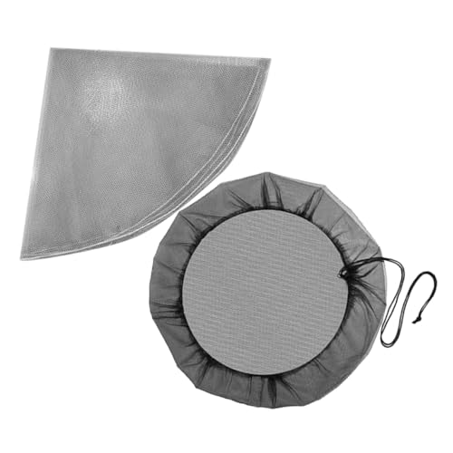 Gadpiparty 2 pièces Filet de Protection pour Tonneau de Pluie Polyester Housse Anti-Insectes Réutilisable pour Réservoir Eau Extérieur Couverture de Seau Anti- Noir et Gris
