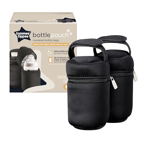 Tommee Tippee Portable Insulated Bottle Bags for Closer to Nature Baby Bottles, Pack of 2