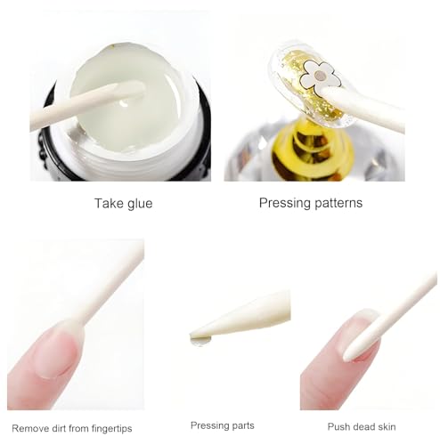 100-Pack Nail Art Wood Stick, Double Heads Nail Cuticle Pusher Remover Manicure Pedicure Tool