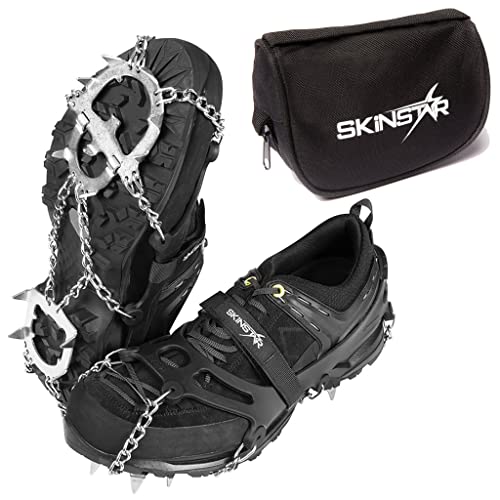 SkinStar Mount PRO Grödel Steigeisen Eisspikes Schuhkrallen Spikes - Schuh-Ketten zum Wandern - Grödeln Eisspikes
