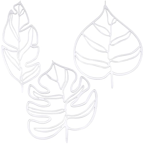 CREATCABIN 3Pcs Leaf Acrylic Mirror Wall Stickers 3 Styles 3D Mirror Decals Silver Modern Mirror Art Mural Wall Stickers Decor Self-adhesion Removable for Living Room Bedroom Home Decoration