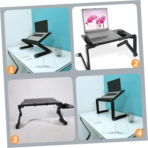Table pliante pour ordinateur portable noire meuble pliable bureau compact lit