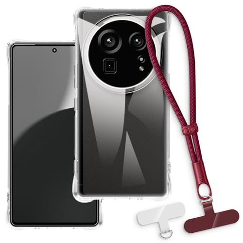 OAGELIM 2-in-1�ی�P�[�X�ƃ��X�g�X�g���b�v Sharp Aquos R9 Pro �Ƃ̌݊������� ���O���\�ȃ��j���[�h�t���d�b�J�o�[�A����~�ߕ����h�~�O���b�v�n���h�� (�N���A + ���b�h)