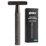 BAILI Double Edge Safety Razor Reusable Stainless Wet Shaving for Men Women Beard Bikini Armpit Leg Hair Removal Matte Black BDB2D