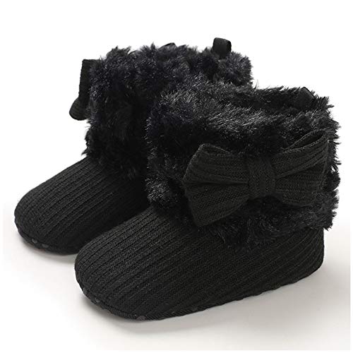 Timatego Baby Girl Cowboy Tassel Boots Side Zipper Non Slip Stay On Booties Infant Toddler First Walker Warm Winter Crib Shoes 3-18 Months, 09 Black, 3-6 Months Infant #TOP12