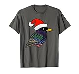 Linda historieta europea Starling Songbird como regalo de Santa Claus Camiseta