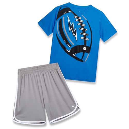 Image of RBX Boys Athletic Shorts Set - 2 Piece Active Performance Graphic Tees and Mesh Gym Shorts for Boys With Elastic Waistband