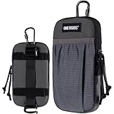 OneTigris Taktische Handytasche, EDC Pouch Molle Tasche Klein mit Karabinern für 4,7-6,7/12cm-17cm Handys, Universal für iPhone 16 15 14 13 12 Pro Max 7 8 Plus/Samsung Galaxy S21 S22-Grau