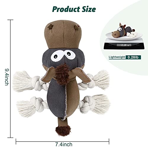 Puhohun Dog Toys, Dog Squeaky Toy With Crinkle Paper, Tug Of War Dog Toys For Puppy, Small, Middle Dogs (Brown, Donkey) #TOP2