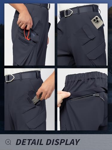 Men's Baggy Cargo Pants,Loose Fit Hip Hop Parachute Pants with 8 Pockets,Waterproof Lightweight for Outdoor,Hiking4