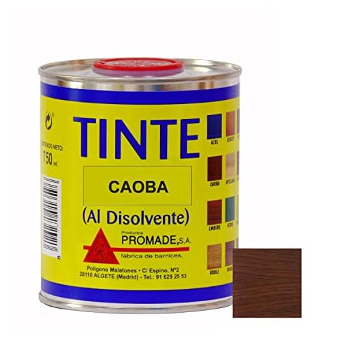 Promade - Tinte al disolvente para teñir la madera. Tonos de madera y colores vivos y modernos (375 ml, Caoba)