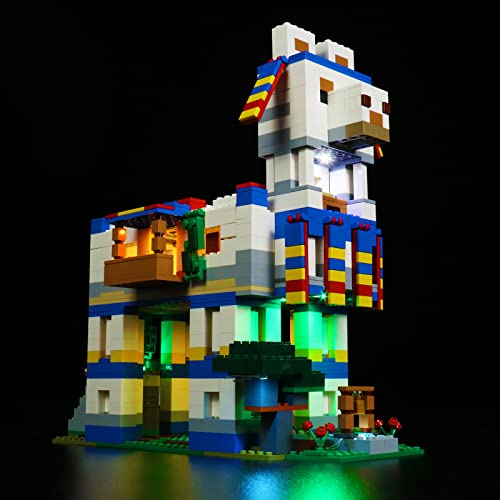 Set di luci a LED per Lego Minecraft Das Lamadorf, set di illuminazione a LED per Lego 21188 per Minecraft The Llama Village solo set di luci, non modello (versione con controllo della luce)