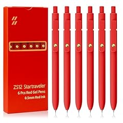 6 Pcs Gold Red - Red Ink