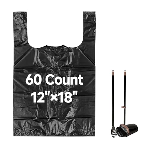 60 Count Pooper Scooper Bags Compatible with Arm and Hammer Dog Waste Bags with Easy-Tie Handles Extra Thick with No-Leakage Pet Poop Bag for Swivel Bin and Rake Multi-Use (Only Dog Poop Bags)