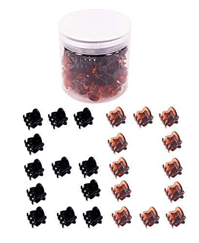 BEAUTOPE 60 Pcs Mini Hair Clips Plastic Hair Claws Pins for Girls and Women（Black and Brown)