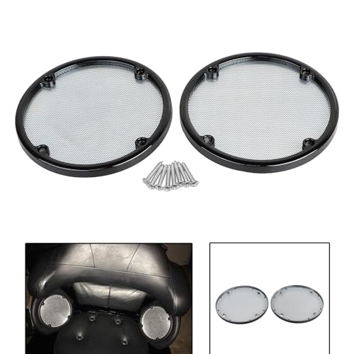 Image of Rear Speaker Trim Grills Mesh Covers For Harley Electra Glide Classic FLHTC 1996-2013 Trike Street Glide FLHXXX 2010-2011