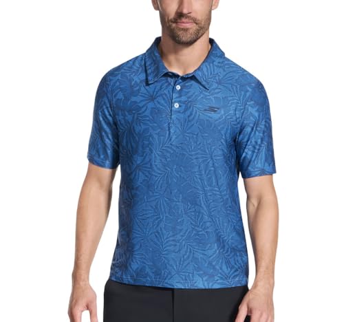 Skechers Men's GO DRI All Day Printed Polo Pacific Blue/XL