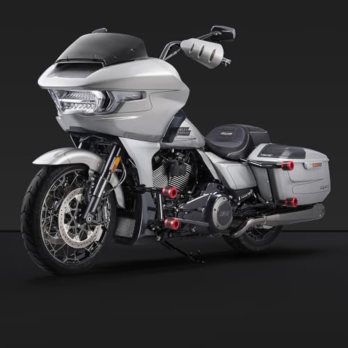 Guardias para Alforjas Advanblack Two Step Protek Performance con Sliders en Rojo CNC e Incrustación de Carbono para Harley Touring (Street Glide, Road Glide, Road King, Electra/Ultra 2014-2026) miniatura 2