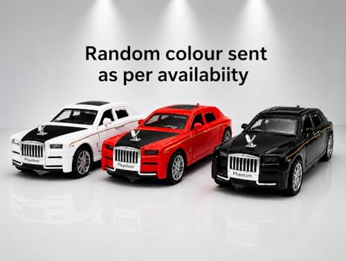 Image of Royals hub Rolls Royce Phantom 1:36 Scale Model Car Exclusive Alloy Metal Car Die-cast Scale Model Pullback Toy with Openable Doors & Light Music Best Gifts Toys Kids【Colors as Per Stock】