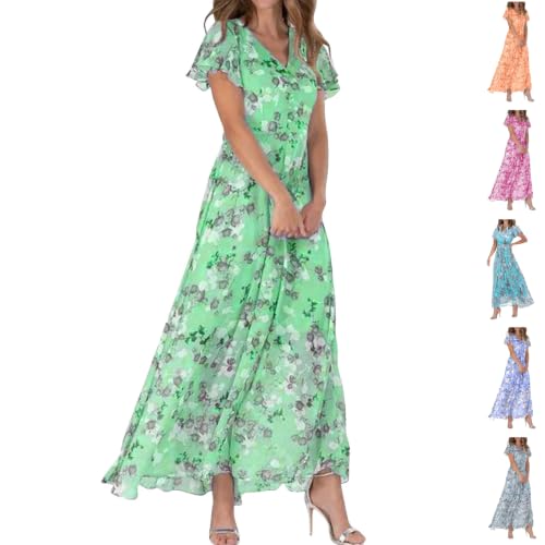 Robe longue en mousseline contre la chaleur : fraîcheur et style fleuri à volants