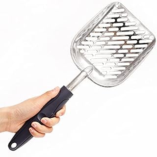 Metal Cat Litter Scoop: Cat Litter Shovel Made of Metal, Deep Shovel with Comfortable Handle, Durable Litter Pet Shovel, Non-Stick Cat Litter Sifter Scoop, Easy to Clean Pet Litter Scoop for Cats
