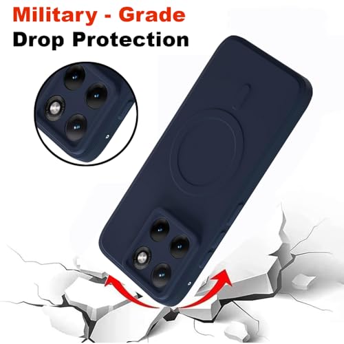Image of Back Cover | MagFit Ring Design (Non-Magnetic) | Shockproof Case | Anti-Slip Grip | Raised Camera Edges | Slim Protective Case for Motorola Moto Edge 70 Fusion 5G (Steel Blue)