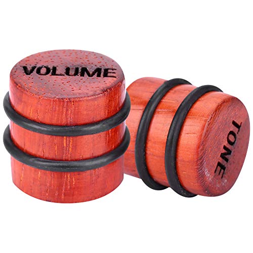 Guitar Bass Control Knobs, 2Pcs Volume Tone Control Knobs Maple Wood Top Hat Knobs Switch Knobs for Electric Guitar Bass Accessory Parts