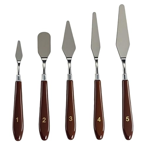 DmDoyy 5 Stück Streichpalette Set, Palette Messer Set, Torten Spachtel Back Set, Für Torte, Backen, Konditorei, Strukturpaste