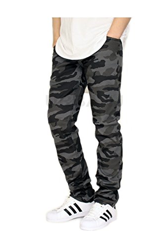 URBANJ Men's CAMO Twill Stretch Skinny Jeans2