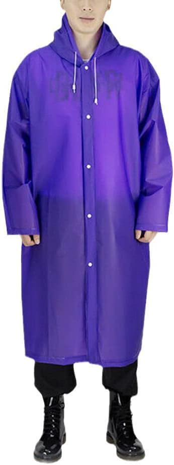 Chubasquero largo mujer chubasqueros impermeables con capucha y botones modelo 04