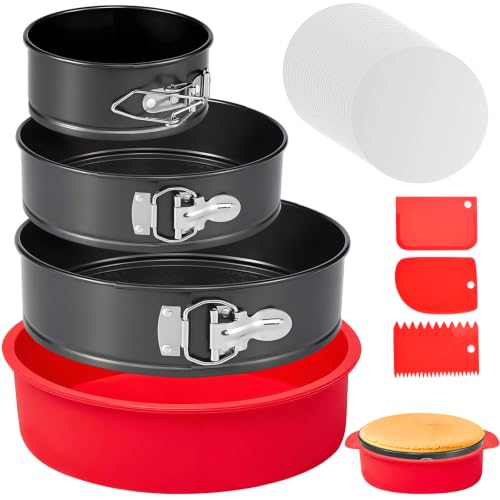 Set Of 3 Springform Pans In 4, 7, And 9 Inch Sizes With Accessories