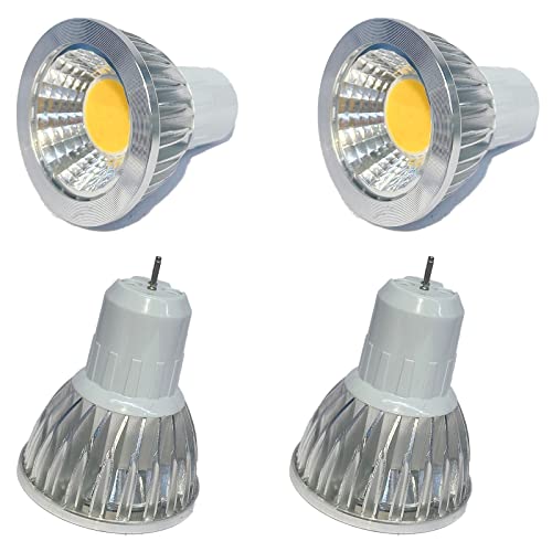 JUTHREE GU5.3 Bombillas LED, 60-90W Equivalente de halógeno, 9W 900LM 60 ° Ángulo de haz de inundación, Paquete Dimmable AC 220-240V de 4(Frío blanco)