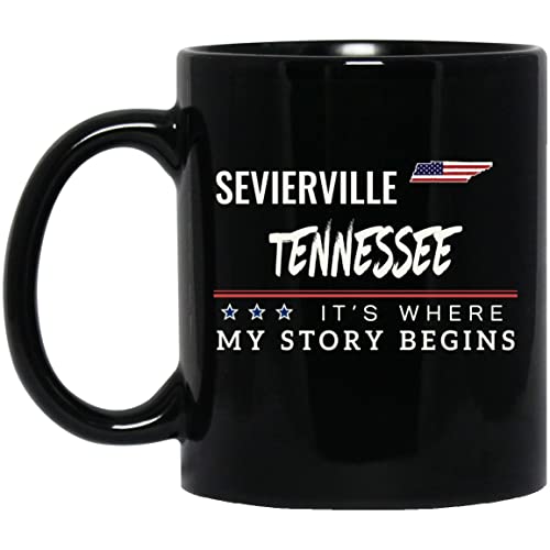 American Flag Mug Sevierville TN 11oz Patriotic Coffee Cup