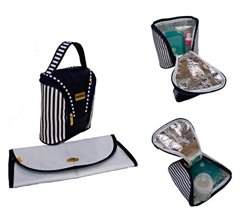 Conjunto de Bolsa, Frasqueira, Porta Mamadeira e trocador Deslumbre Rosa escuro