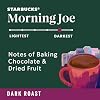 Starbucks Ground Coffee, Dark Roast Hot or Iced Coffee, Morning Joe, Six 12 oz Bags