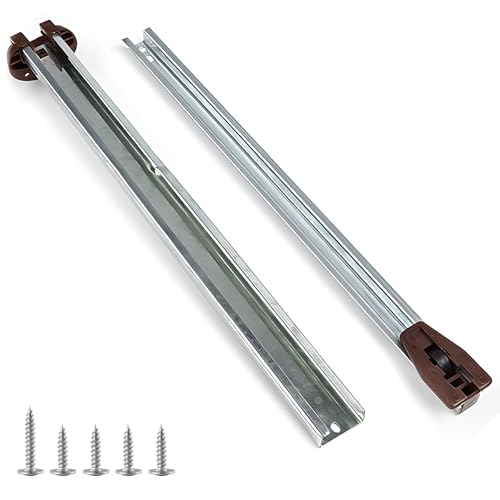 Drawer Slides Center Track for Kenlin Rite-Trak II Rails Kit 15 Inch Drawer Metal Slides with Stop & Roller Replacement for Dresser Nightstand Wardrobe Cabinet Drawer Tracks and Rails Kits (1 Pack)