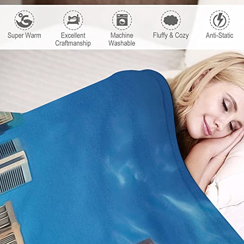 Couverture paysage urbain imprimé 3D, cadeau idéal famille
