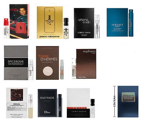 10 Men's Designer Samples plus One Designer Cologne Miniature