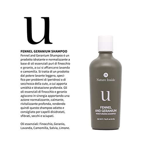 Naturalmente N25001 Geranio E Finocchio Shampoo Pack of 1, 250 ml (Pack of 1) - Image 2