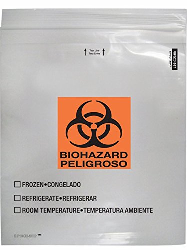 IP2024B3T Reclosable Biohazard Specimen Bag, Clear (Pack of 100)