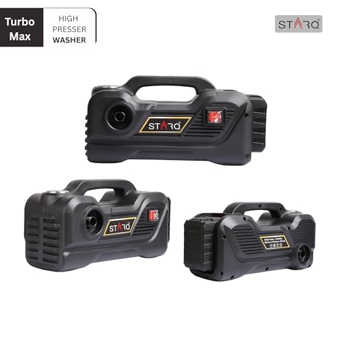 Image of STARQ TurboMax 48V Cordless High Pressure Washer, 1020W, 100 Bar, 8 LPM, Portable Car, Bike & Home Cleaning Washer with 8 Meter Hose and 2 x 4000mAh Battery (Double Batteries Included)