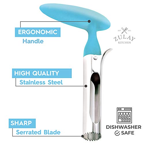 Zulay Premium Apple Corer - Easy To Use Durable Apple Corer Remover For Pears, Bell Peppers, Fuji, Honeycrisp, Gala And Pink Lady Apples - Stainless Steel Best Kitchen Gadgets Cupcake Corer - Blue #TOP1