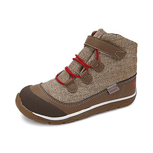 See Kai Run Boy's Sam II Waterproof Hiking Boot, Brown/Red, 5 M US Toddler